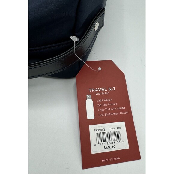 PERRY ELLIS PORTFOLIO Men's Nylon Handle Travel Zip-Kit Bag, Navy, NWT - Picture 6 of 7